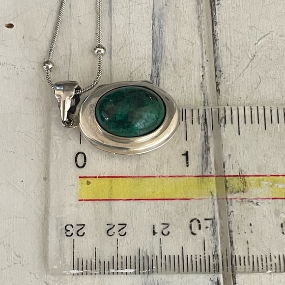 Stamped 925 green agate locket pendant - Picture 6 of 7